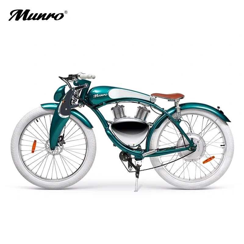 Electric Bicycle Munro 2.0 Vehicle 2 Wheels Retro Style Vintage Motorcycle Moped Ebike Beach Cruiser for French