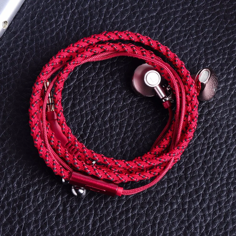 High quality/High cost performance  Headset Fabric Braided Bracelet Earphone for Mobile Phone with Mic