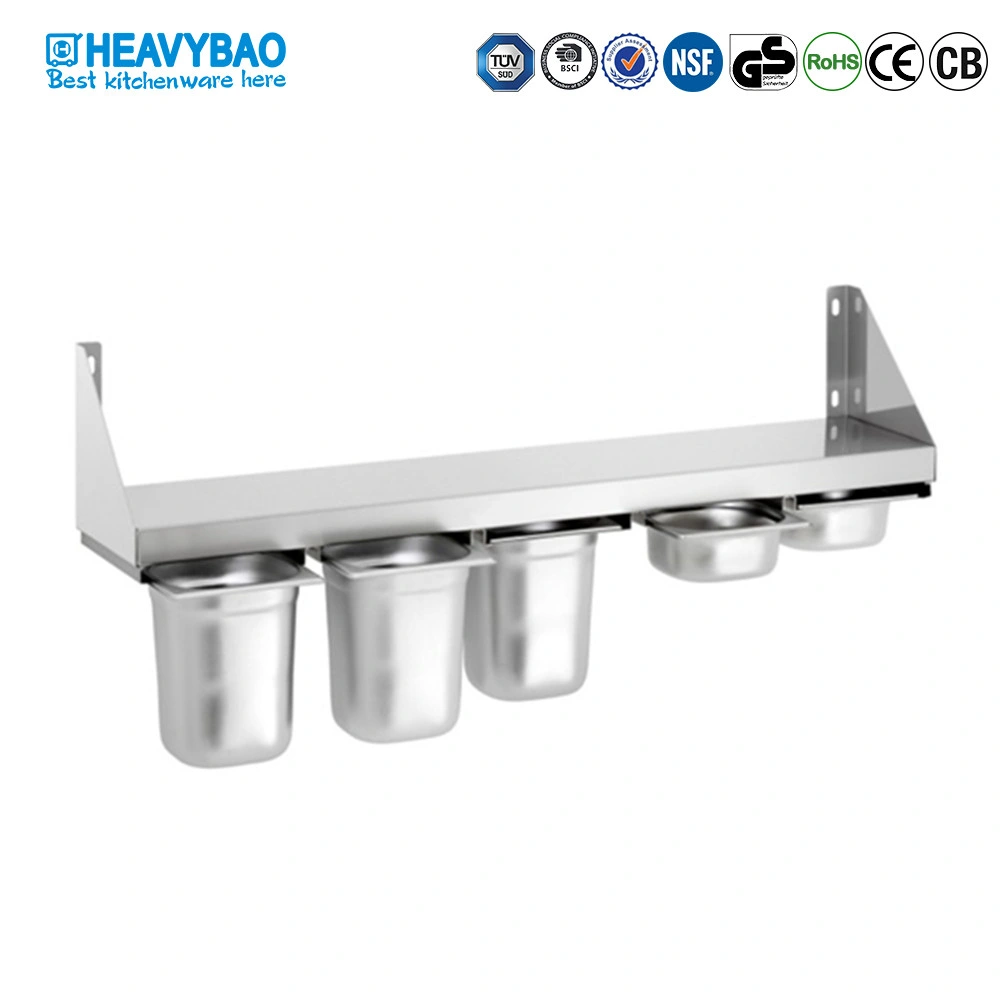 Heavybao bandejas de especias de cocina de acero inoxidable para GN 1/6