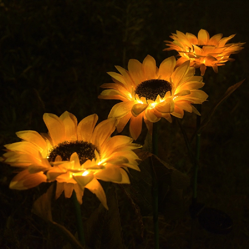 , lâmpadas impermeáveis Jardim gramado pathway Yard decoração, luz do solo paisagem luz gramado, ao ar livre Solar Sunflower 8 LED Wyz17907