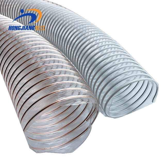 50 63 65mm 75 100 102 110 125 150 200 300 400 500 600mm Copper Steel Wire Spiral Polyurethane Air Dust PU Air Ducting Hose Pipe