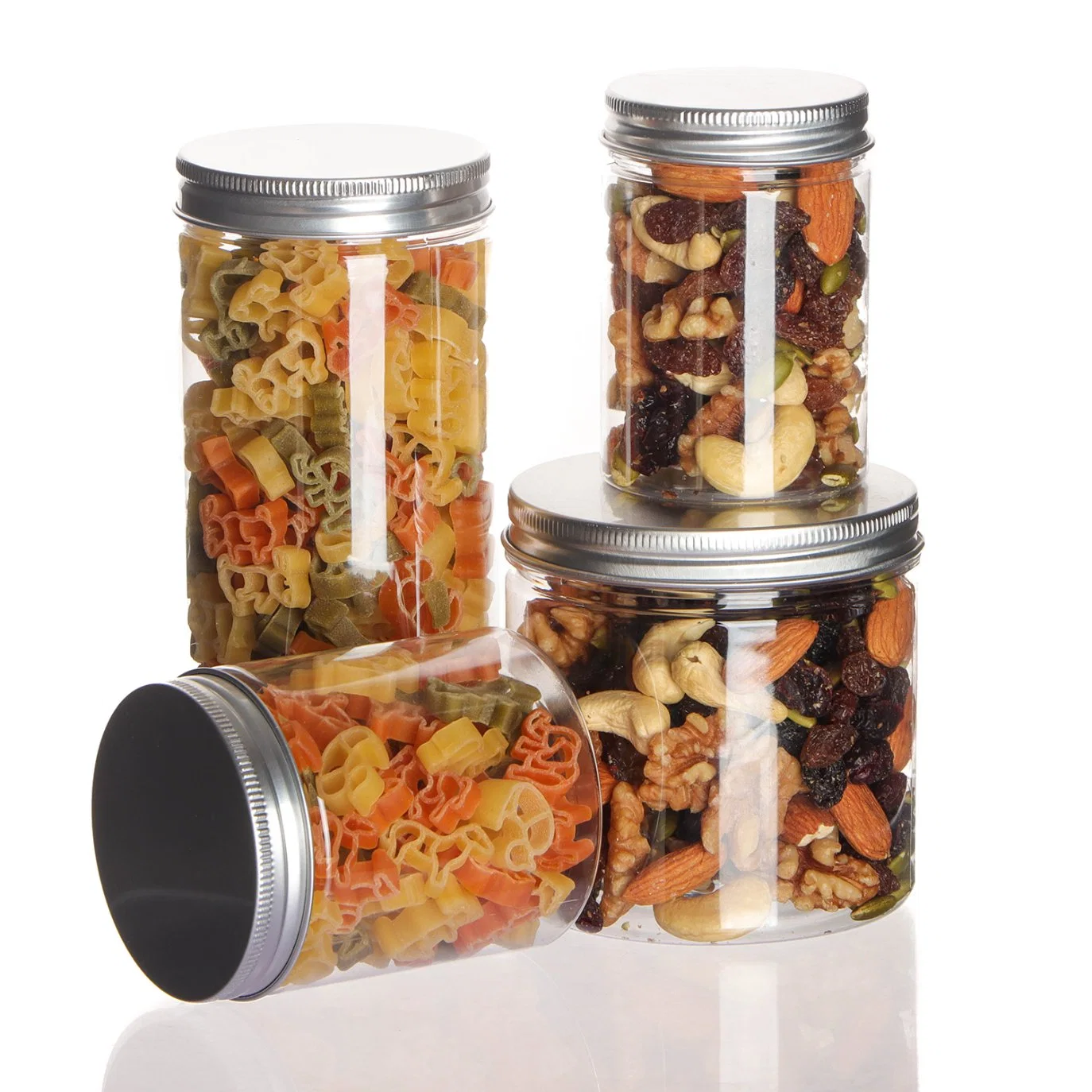 Food Grade Pet Plastic Dessert Candy Jars with Air Tight Lid