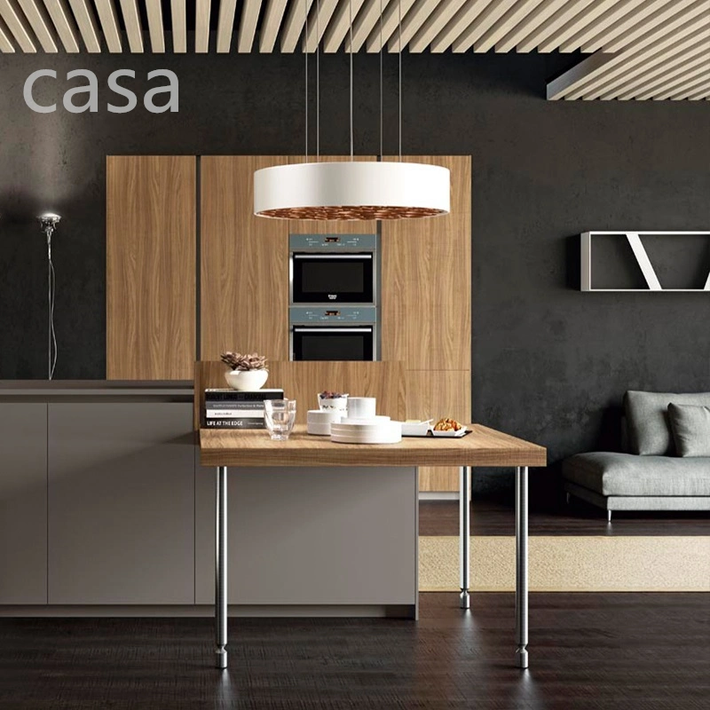 Caliente moderno diseñador Cocina Blanca Armarios Isla Luxury Premade Wood Cocina de gabinete