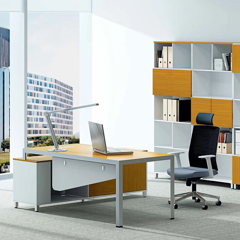 Modular Wooden 2 Person Office Workstation with High Cabinet (H20-0256)