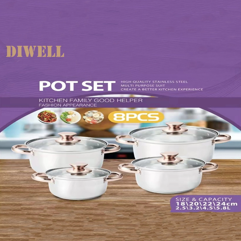 Diwell Original Factory 10 Piece Multipurpose Cookware Set 16cm 18cm 20cm 22cm 24 Cm Stockpot