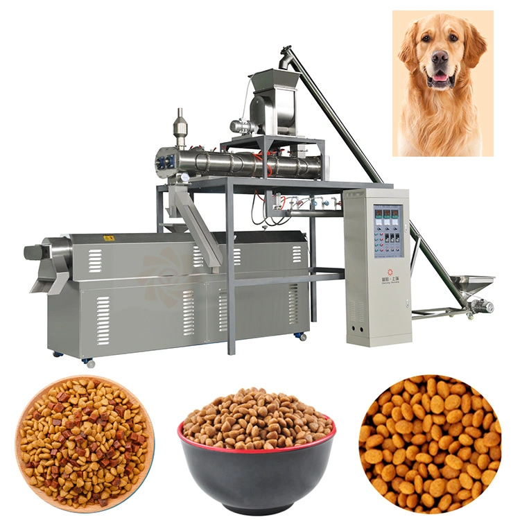 Línea de producción de comida para mascotas de kibble + máquina de sazonar de mascotas Línea de procesamiento de alimentos + máquina de fabricación de alimentos para mascotas prensadas en frío