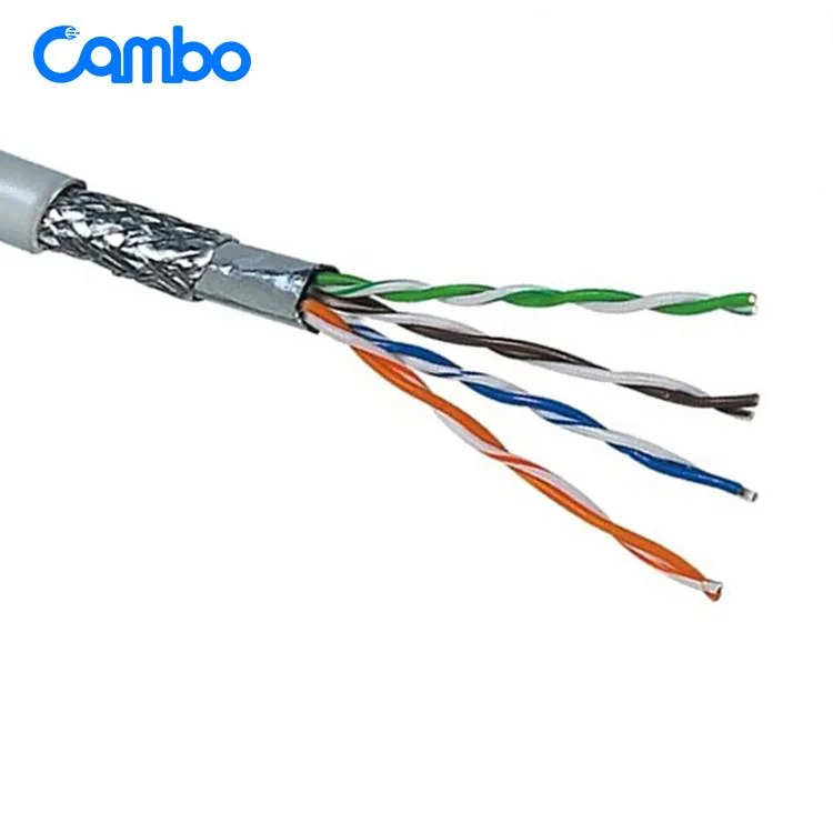 Oxygen-Free Copper Fire-Resistant 0.50mm Copper Clad Steel SFTP Cat5 Cate Cable