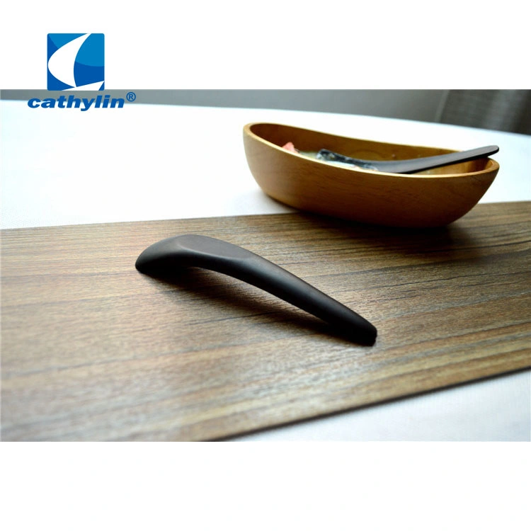 New Products Eco-Friendly Zakka Style Unique Black Color Natural Wooden Disposable Cake Spoon