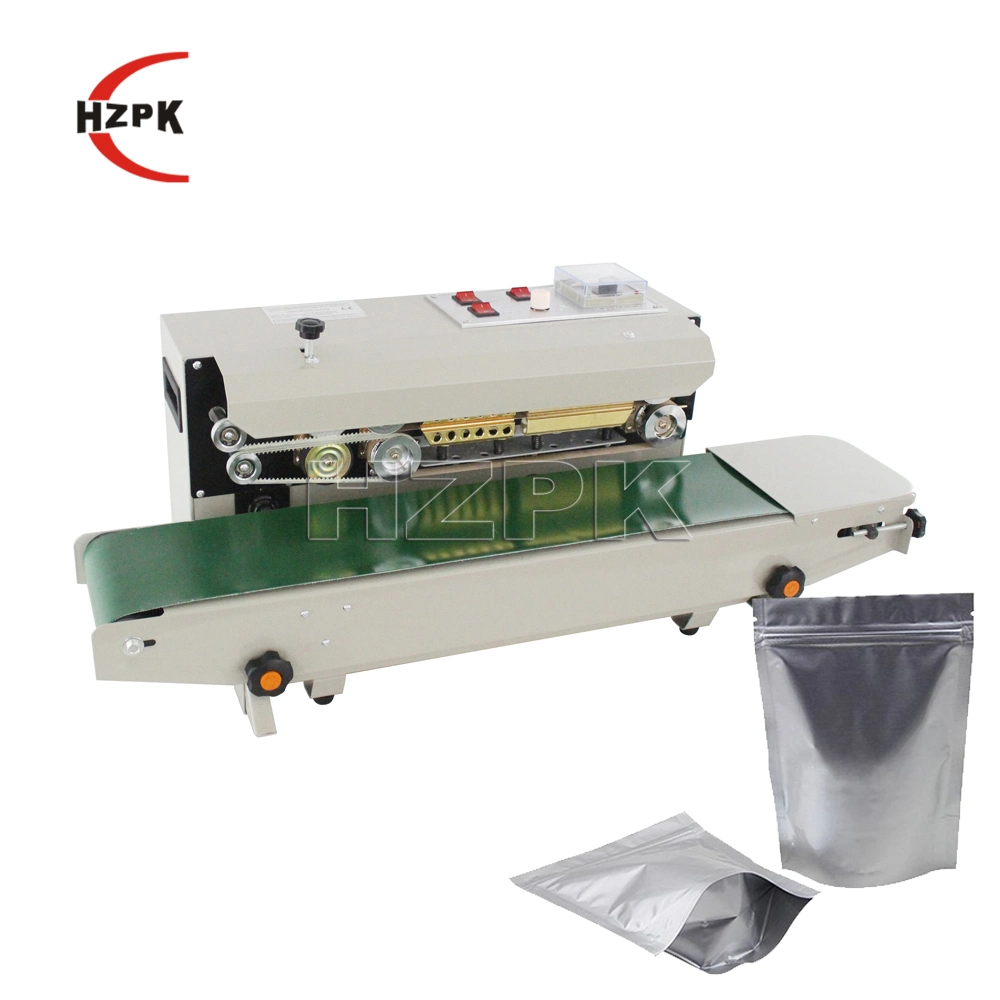 Hzpk Fr-900 Heißsiegelverschluss Weiter Fertigkaffeebeutel Abfüllmaschinen Mylar Plastic Bag Verpackungsdichtmaschine für Nudeln