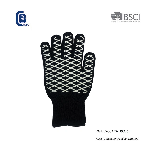 Kitchenware BBQ Cooking Grilling Glove, Barbecue Grill Mitt, Heat Resistant Oven Gloves, Barbecue Glove, Blue Polyester Gloves