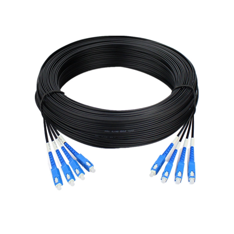 Cable de fibra óptica OEM negro SC G652D FTTH1/2/4 núcleos