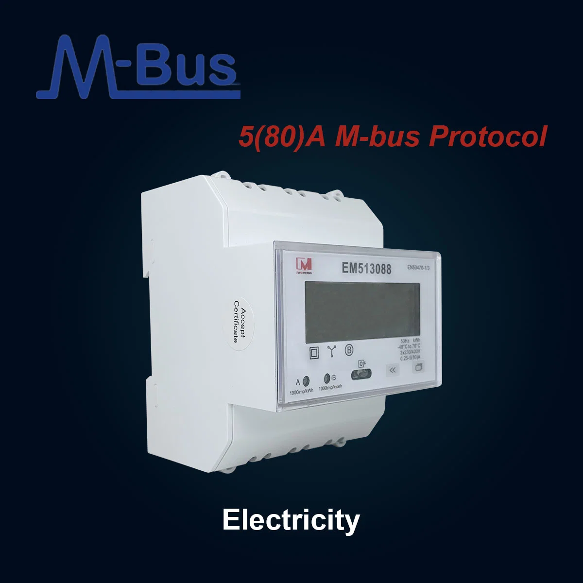 Mbus середины утвердила три этапа М-шина многофункциональный электрический счетчик энергии для направляющих DIN