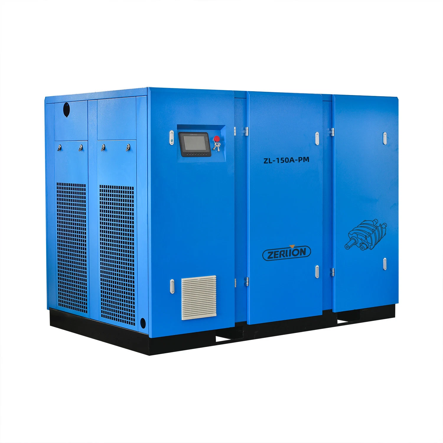 110kw 150HP Air Cooling Industrial Pm VSD Two Stage Screw Air Compressor with Energy Saving 40%