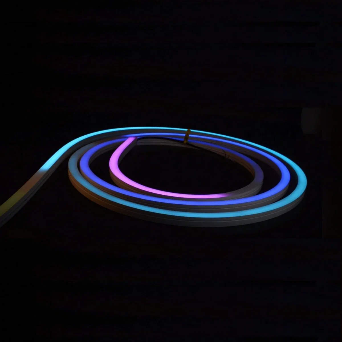 Bande lumineuse LED Magic Color RGB étanche Neon Flex pour éclairage extérieur des bâtiments.