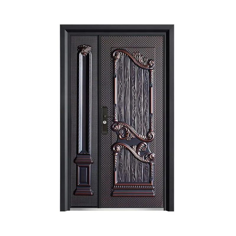 Kqdoors Porte de sécurité en acier haut de gamme Porte d'entrée principale Design extérieur Double Luxe Dernière image de conception