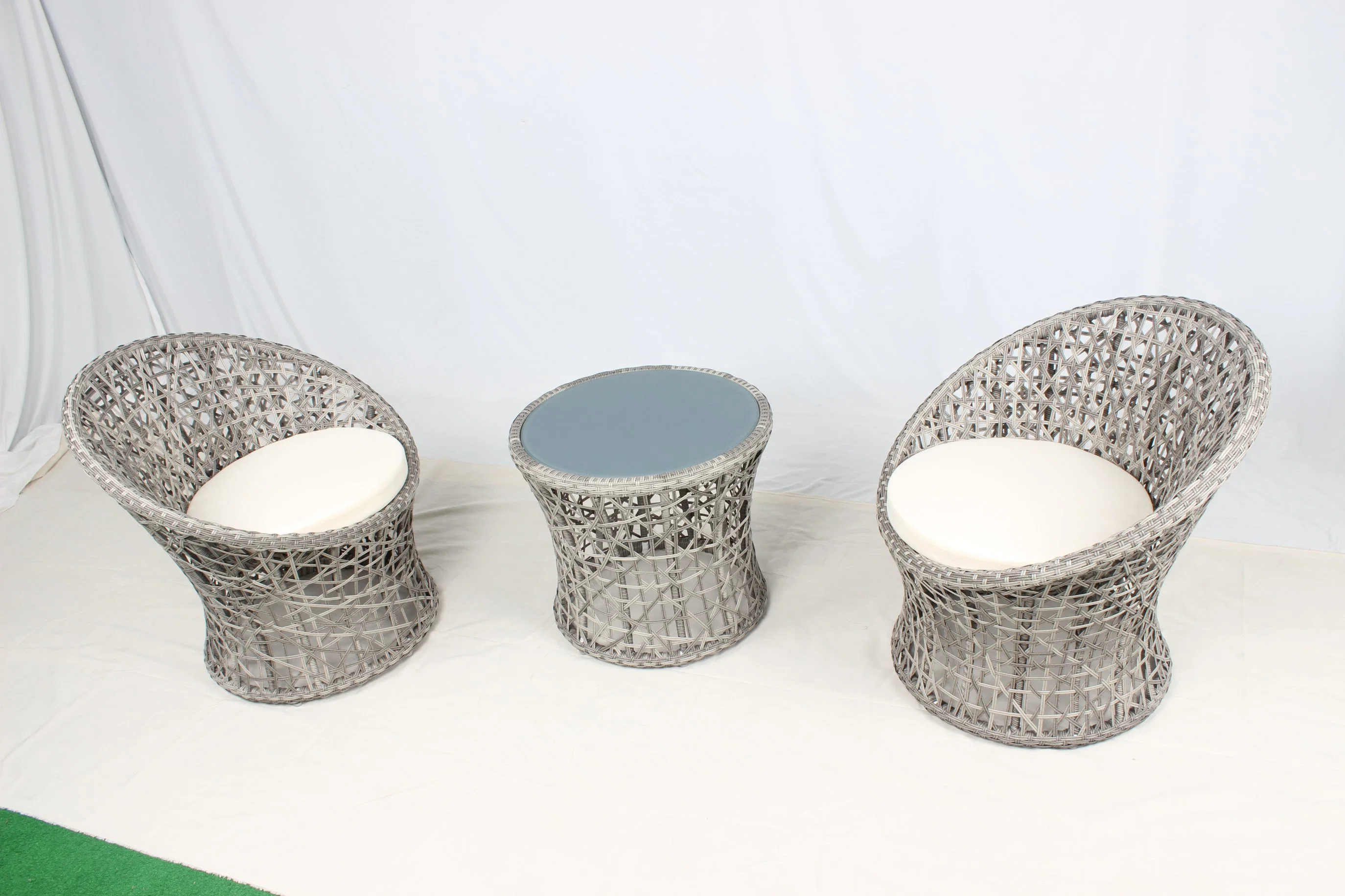 3PCS Popular Outdoor Garden Balcony Coffee Chat Set Rattan Furniture