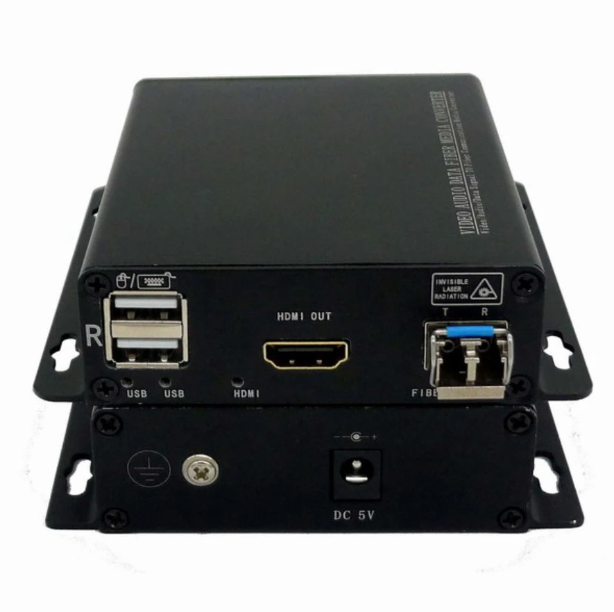 4K Kvm HDMI+USB to Fiber Extender 4092*2160 Resolution 4K HDMI Over Fiber Converter Single LC HDMI to Fiber Converter