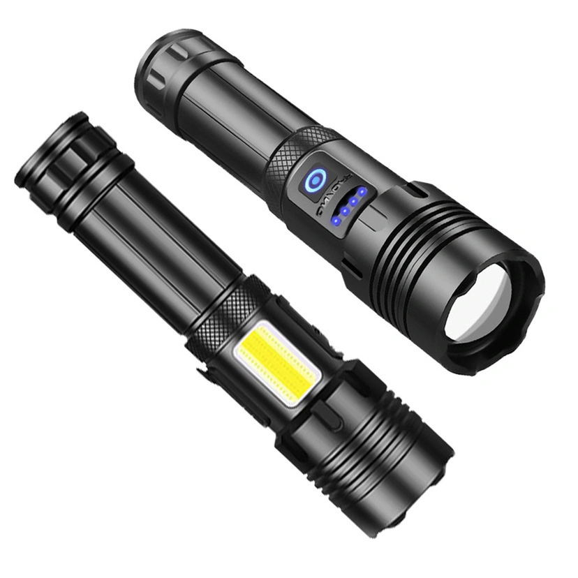 Power Bank Function Telescopic Zoom Type-C USB Charging Strong Bright Flashlight Long Endurance