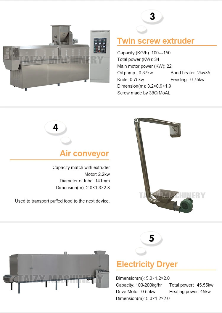 Aço inoxidável Milho borlas para processamento de lanches petiscos inchado linha de produção