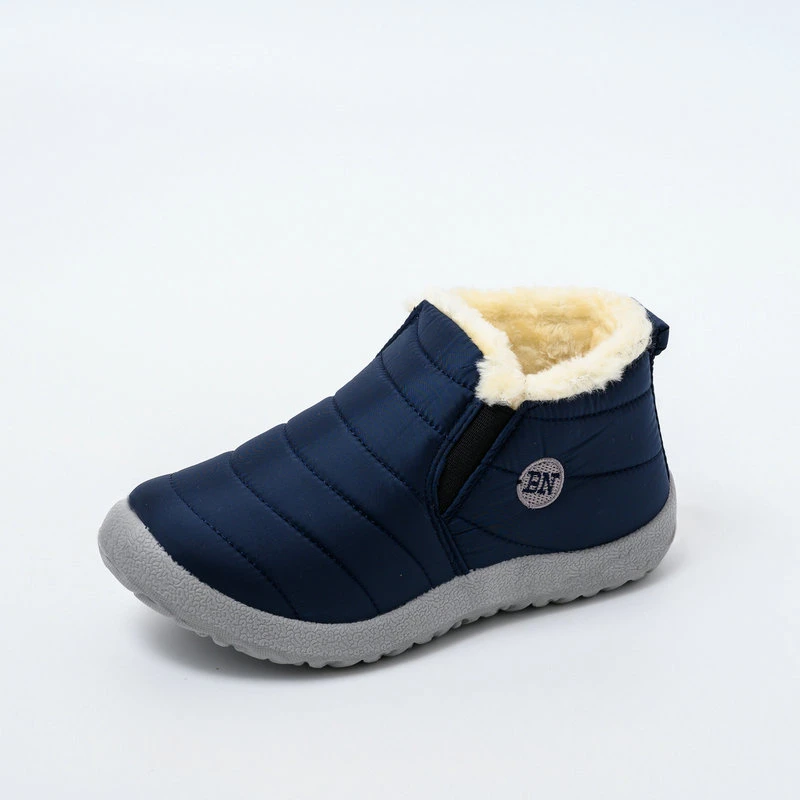 Bn031 nieve Invierno Chándal y terciopelo acolchados de fondo plano impermeable para mujer Y zapatos de abrigo sin cordones