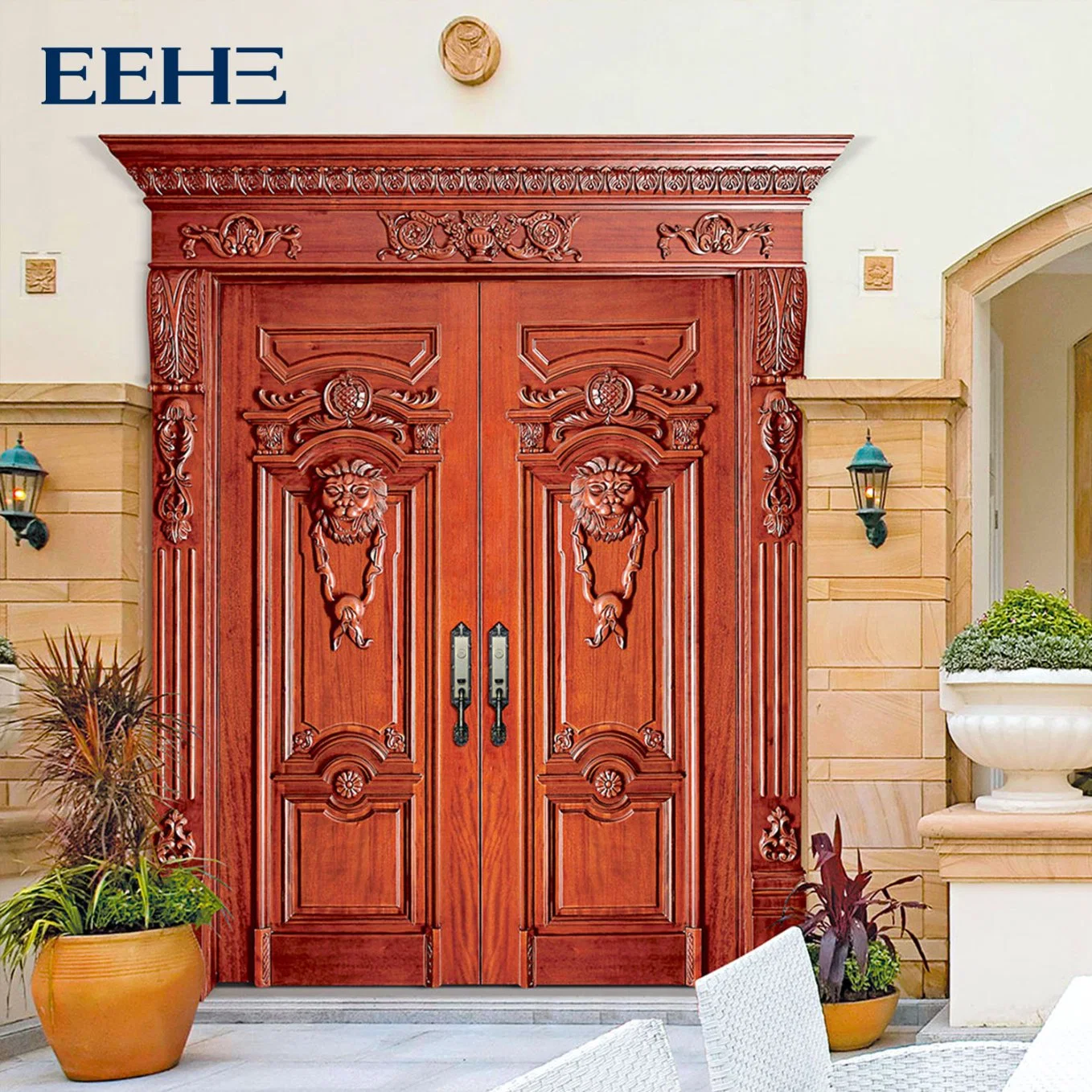 Banquet Hall Exclusive Club Entry Door Interior Color Painting Solid Wood Door