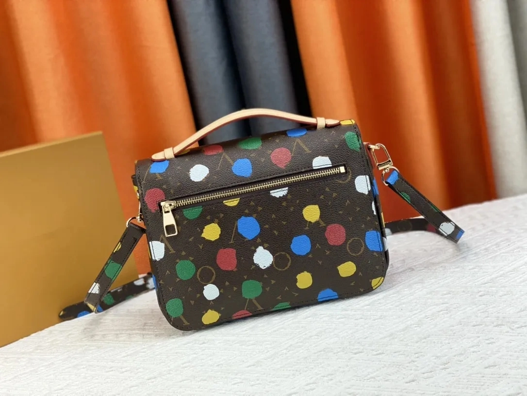 Bolso de cuero auténtico de los hombros de las Totes S-Lock Multicolor bolsas de Luxurys DOT Bolsos de señora Messenger cadena de cuerpo cruzado cartera de las Totes