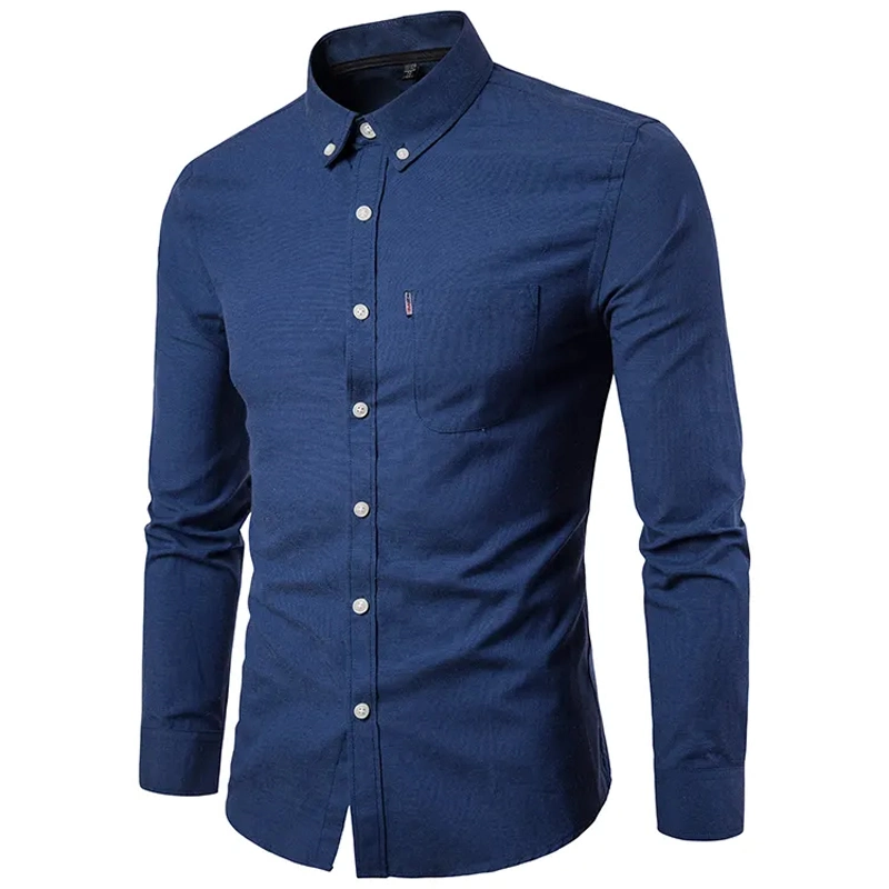 Cheap Wholesale/Supplier Plus Size Men's Slim Cotton Oxford Shirt Casual Fashion Formal Business Shirt for Men