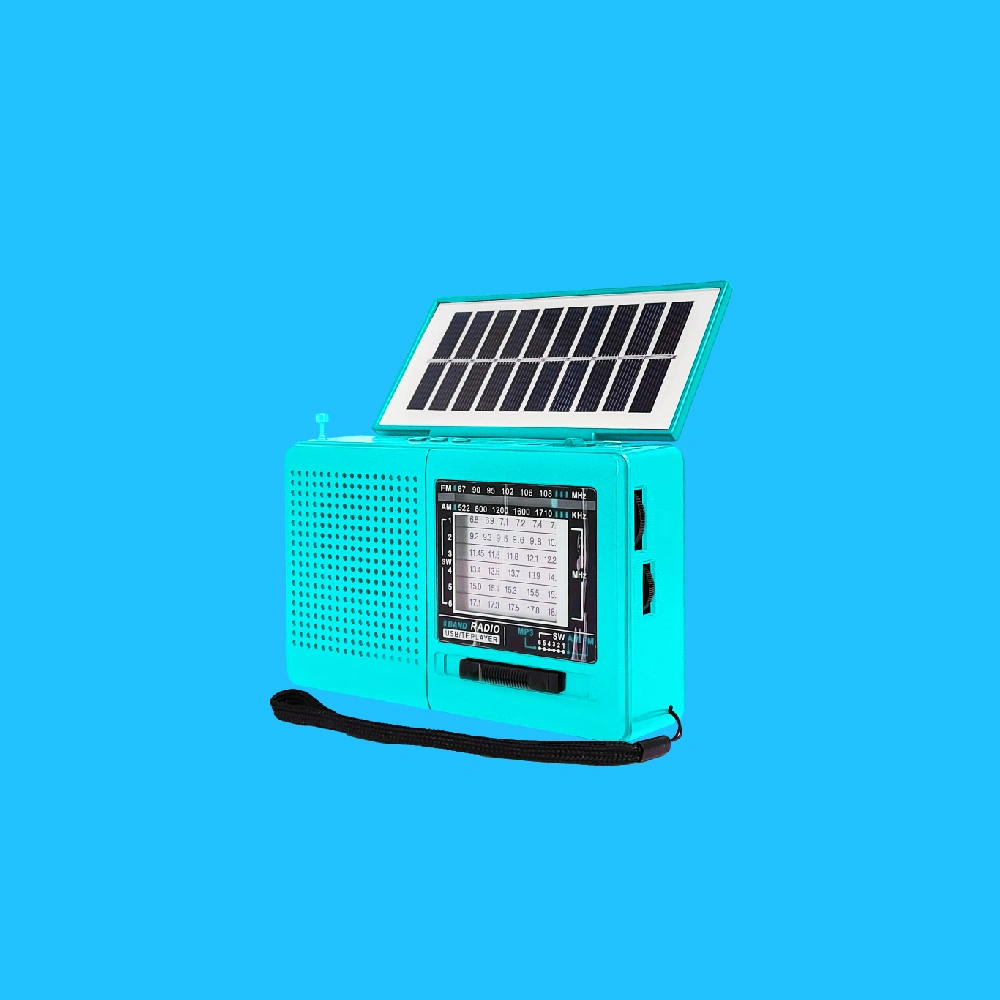 Portabilidad inteligente: Radio solar con AM/FM, altavoz Bluetooth y funcionalidad MP3