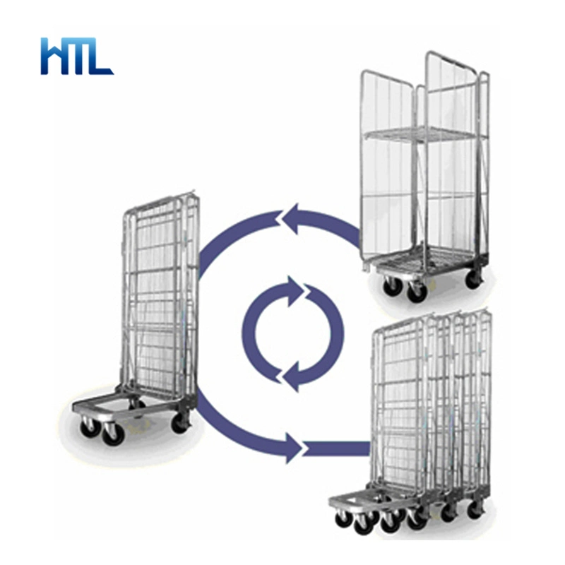 Customized Transport Cargo Storage Nesting Foldable Galvanized Steel Roller Cages