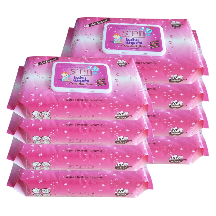 Special Nonwovens 80PCS Fragrance Free Natural Baby Cleaning Disinfectant Soft Wet Wipe with Alove Vear&Chamomile