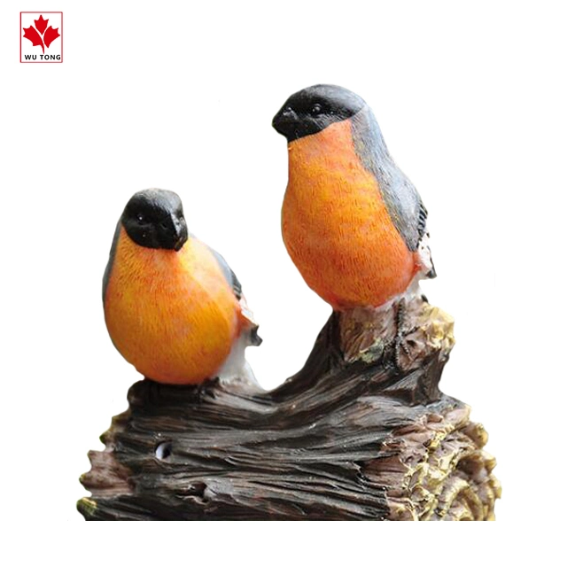 Vivid Animal Crafts Resin Voice Control Birds Figurine Garden Decor
