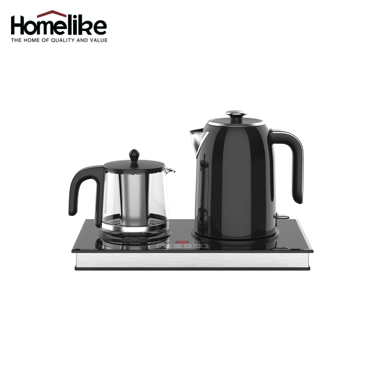 Automatic Hotel Coffee Kettle Tray 1.7L Electric Stainless Steel Hotel Tea Kettle Tray Set