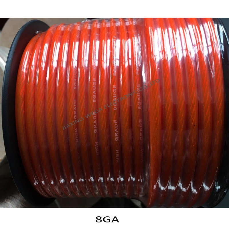 PVC transparente fosco transparente flexível cobre CCA Car Audio Power Cabo de bateria 0 AWG 2AWG 4AWG 8AWG 0ga 2ga 4ga 6ga 8ga 25 35 50 70 mm