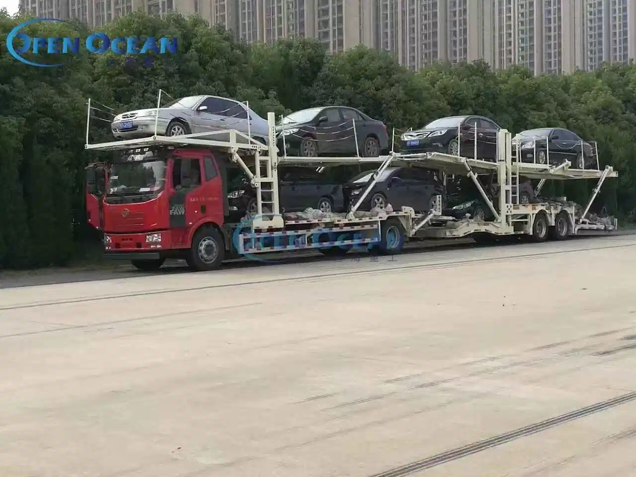 2 Axles 6 Units Small / SUV Transport Tractor Towing Car Carrier Semi Trailer Car Transport Semi-Trailer