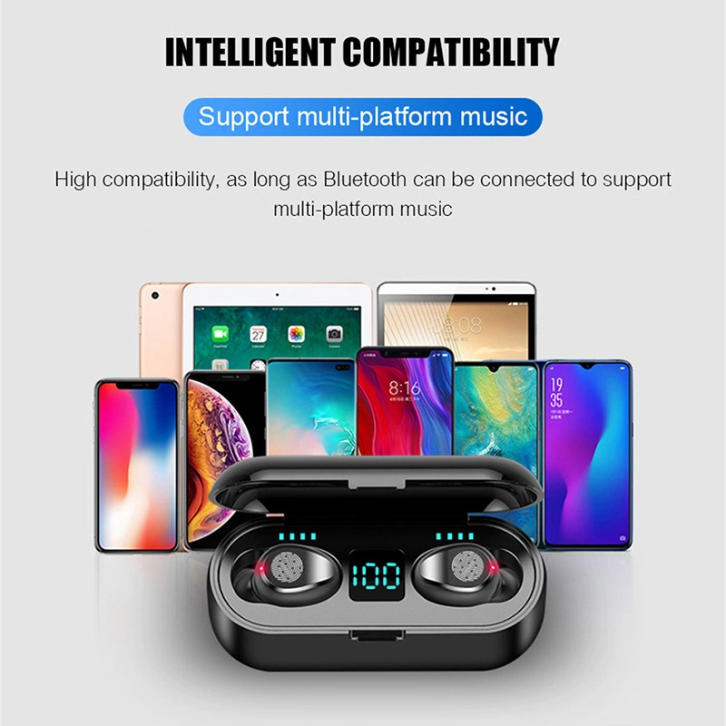 Deportes manos libres juegos móviles HiFi estéreo Bluetooth inalámbrico auriculares Headset Con Powerbank Mobile Phone Charging