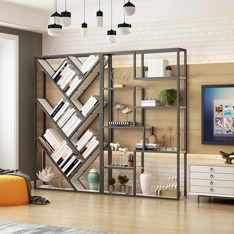 Metal Bookshelf Simple Design Multi-Layer Living Room Display Stand 0526