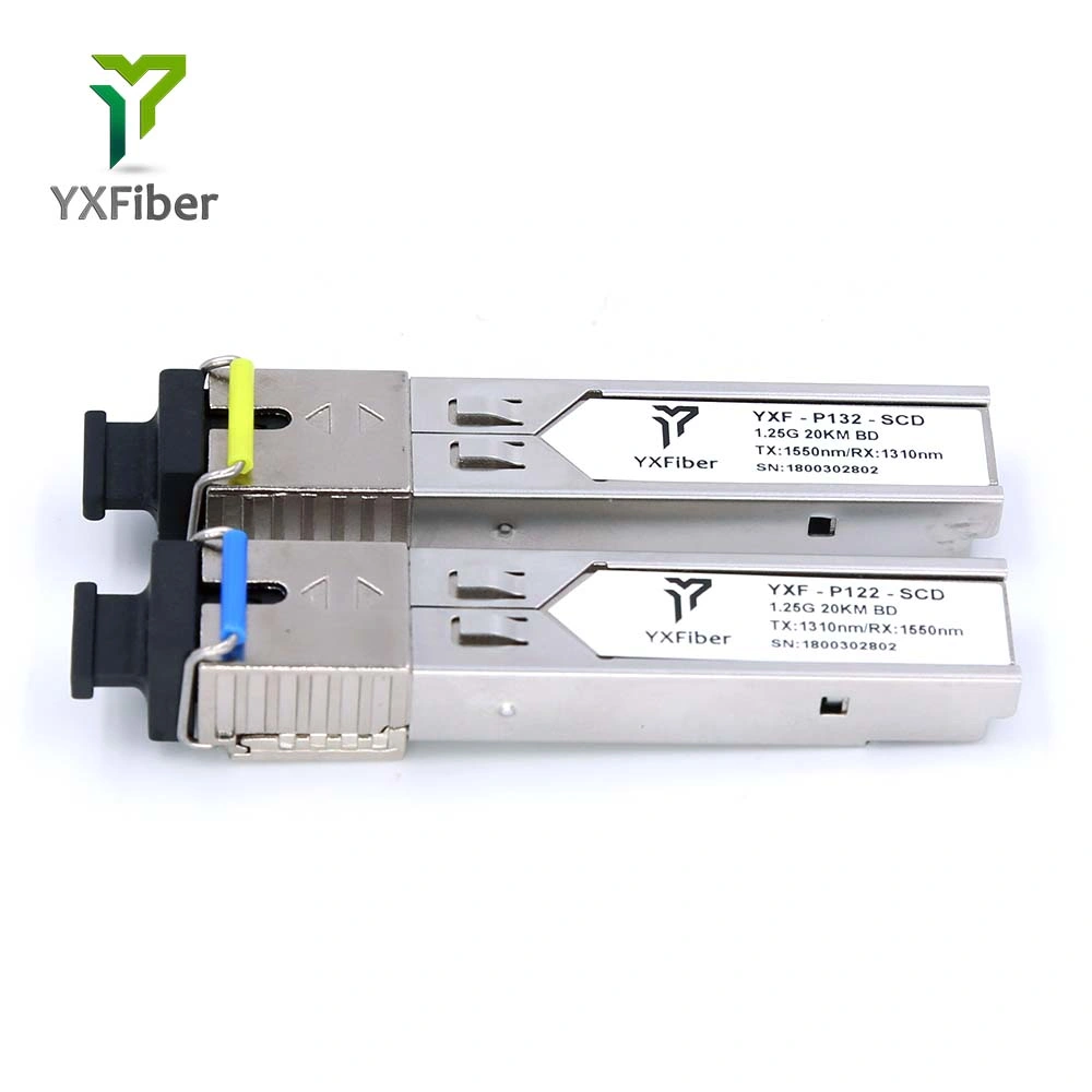 Conector SC Gigabit a 20km Ddm Bidi Módulo SFP mini-GBIC 1,25g módulo transceptor óptico OTDR para Mikrotik Cisco Compatible