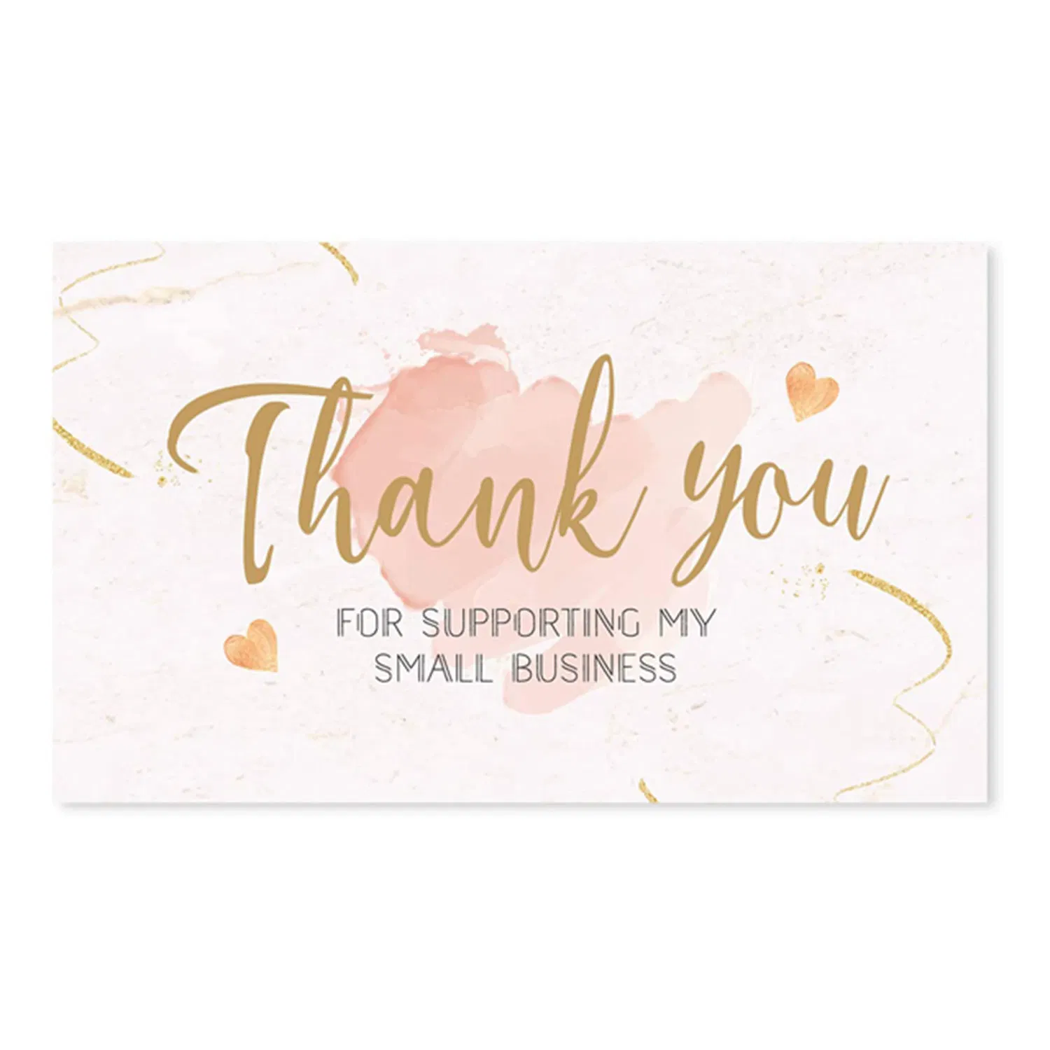 Custom Eco-Friendly Black & Gold Foil Thank You Cards with Envelopes Business Greeting Card