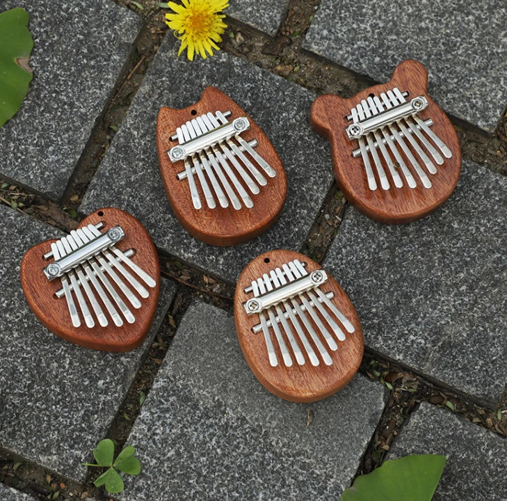 Holz Mini Daumen Klavier 8 Tasten Finger Klavier Portable Musical Kalimba Toys