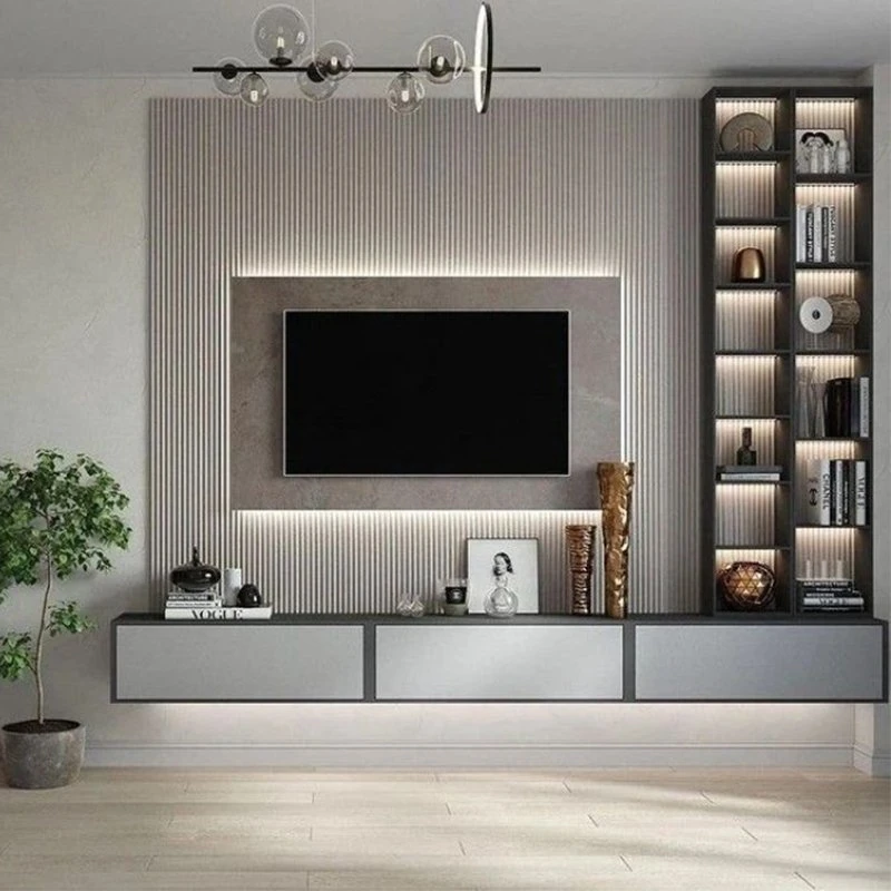 Cheap Hot Sale Top Quality with LED Light Home Furniture TV Stands