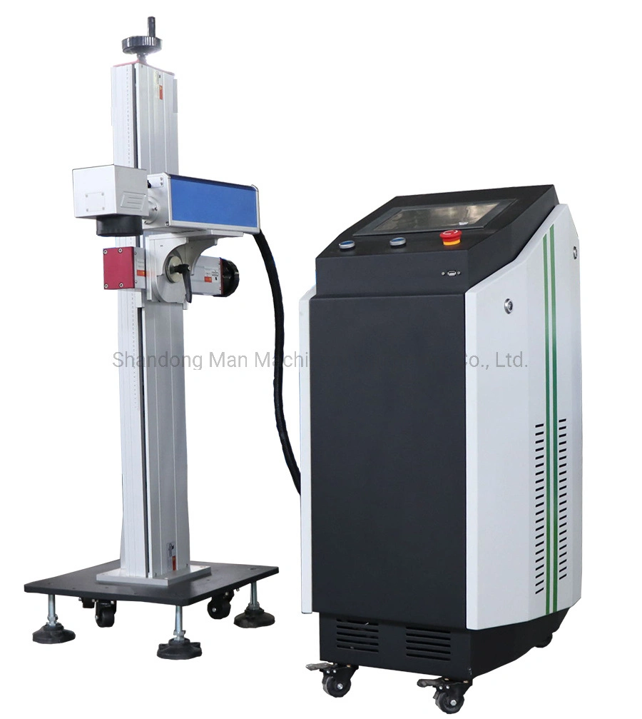 50W 100W Fiber/CO2 Flying/Fly Laser Marking/Engraving/Printing/Printer/Marker/Engraver Machine with Conveyor Belt