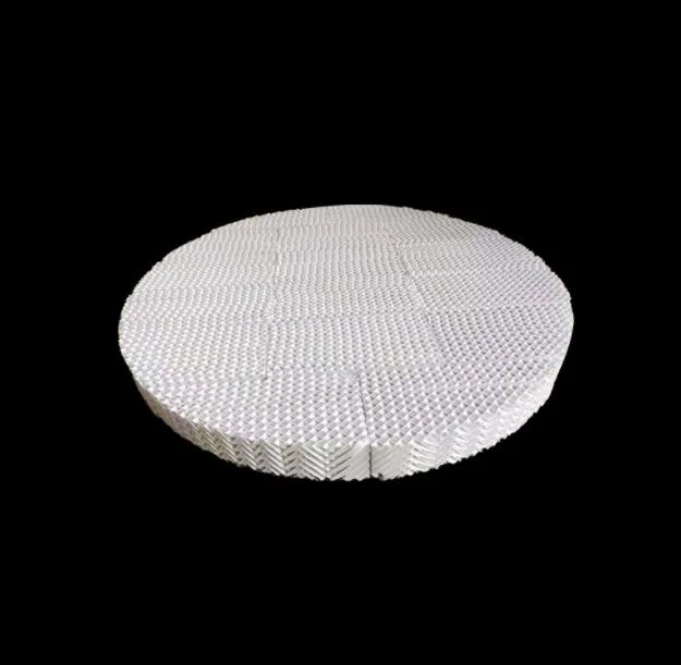 Huashun China Chemical Tower Packing Perforated Surface Ceramic Structured Packing
