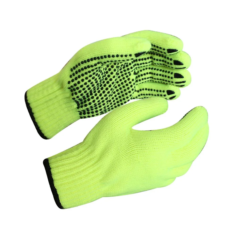 Vente en gros gants en coton à pois en PVC personnalisés blanc travail tricoté personnel Construction de sécurité/gants industriels