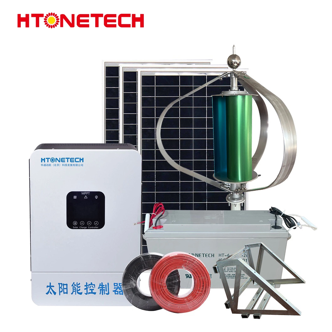 Htonetech Monocrystalline Laminated Solar Panel Wholesale/Supplierrs Generating System China Wind Power Generation System 3000W with Stand Alone Wind Turbine