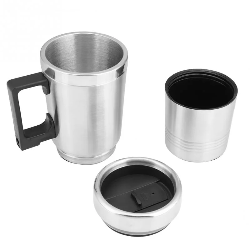 Tasse de chauffage de voiture en acier inoxydable café électrique eau véhicule chauffé Mug de voyage