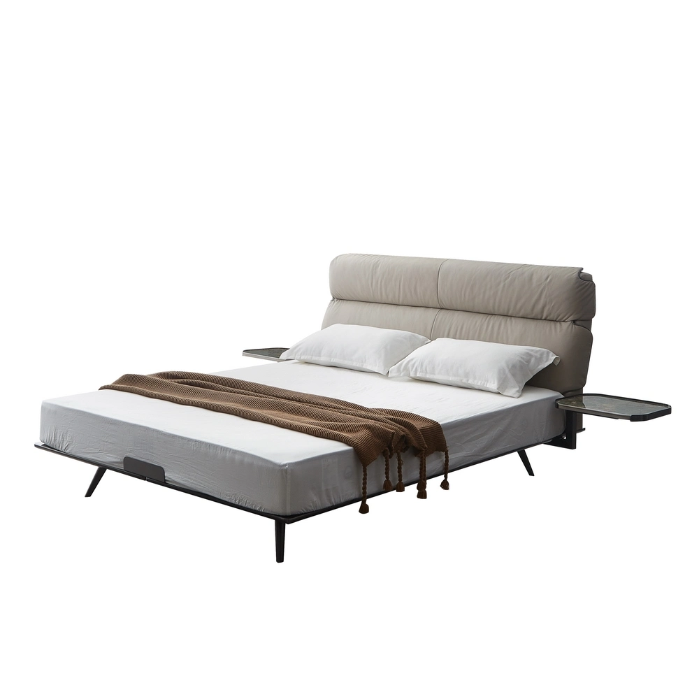Meubles de luxe pour la chambre à coucher avec base en acier personnalisable et moderne.