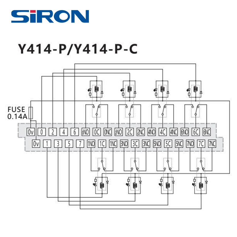 Siron Y414 IC Contact Point Relay Corresponding to All Terminal Wiring PLC Output Modules