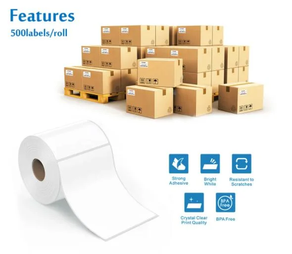 Customized Blank Waterproof Label Roll and Thermal Label Sticker for Printer Labels