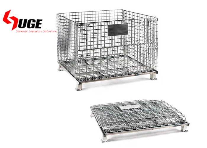 Chemical Storage Cage Rolling Wire Mesh Pallet Containers