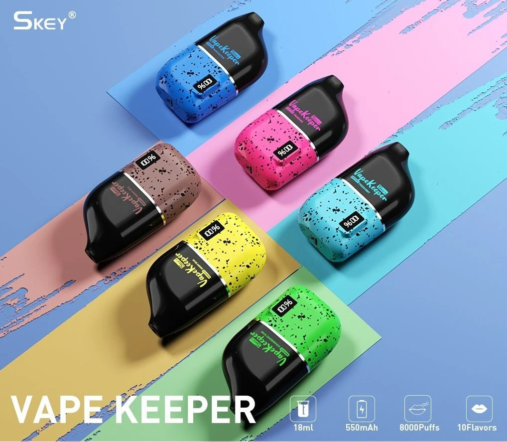 Wholesale/Supplier I Vape Disposable/Chargeable Vape Pod Hookah Skey Vapekeeper 8000 Puffs Smart E-Liquid Power Screen Display Vape Ecig